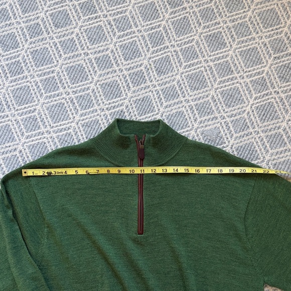Orvis Forest Green Merino Wool Quarter-Zip Sweater - Men’s Size Large - Picture 7 of 7
